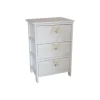 Clearance Cassettiera armonia "white washed" 3 cassetti cuore e fiocchi in legno di paulownia 40x29x58 cm Cassettiere