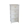 Cassettiere|Cassettiera armonia "white washed" 4 cassetti cuore e fiocchi in legno di paulownia 26x32x63 cm
