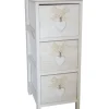 Cassettiere- Cassettiera armonia "white washed" 3 cassetti cuore e fiocchi in legno di paulownia 26x32x63 cm