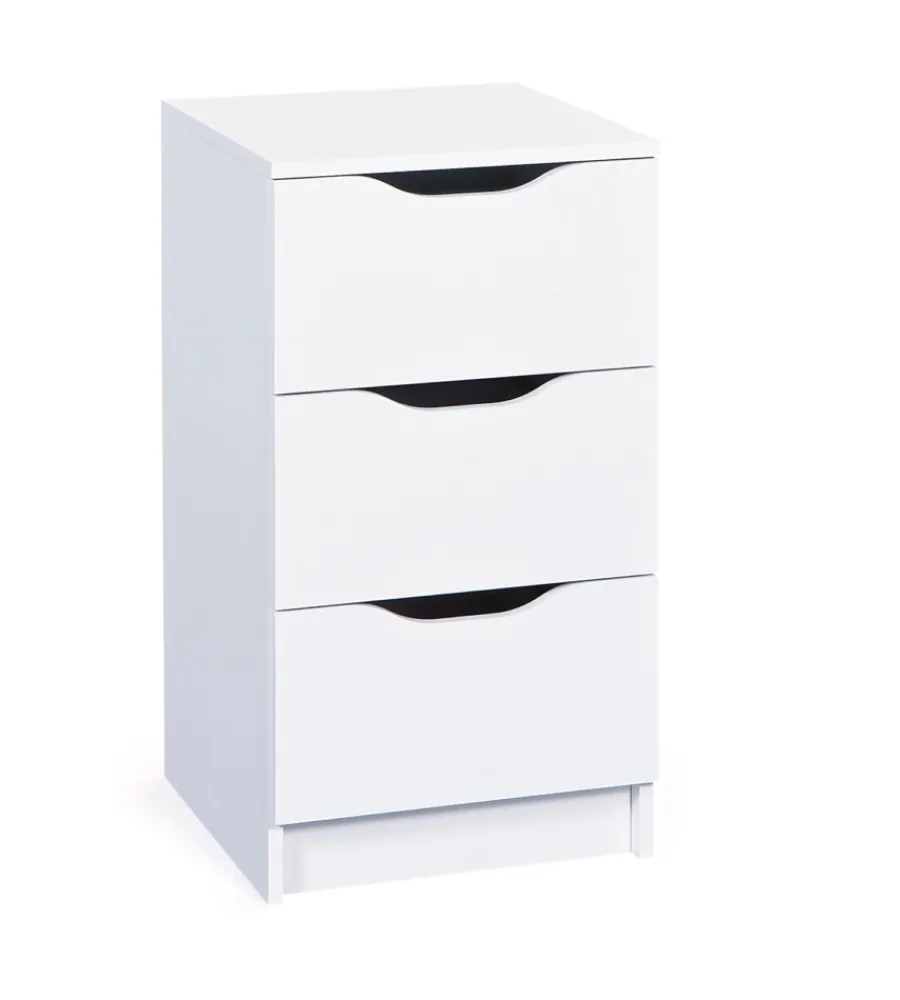 Cassettiere- Cassettiera bianca 3 cassetti, 41x40x71 cm