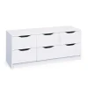 Cassettiere|Cassettiera bianca 6 cassetti, 120x40x51 cm
