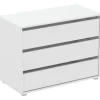 Cassettiere- Cassettiera bianca 3 cassetti, 80x58x40 cm