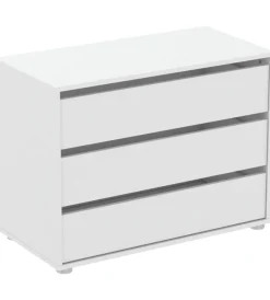 Cassettiere- Cassettiera bianca 3 cassetti, 80x58x40 cm