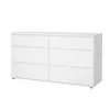 Cassettiere- Cassettiera doppia "nova" con 6 cassetti colore bianco, 153,4x50x83,7 cm