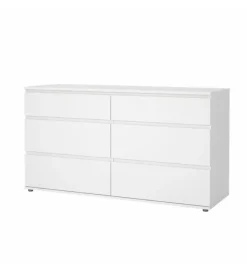 Cassettiere- Cassettiera doppia "nova" con 6 cassetti colore bianco, 153,4x50x83,7 cm