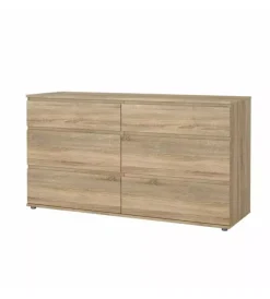 Cassettiere- Cassettiera doppia "nova" con 6 cassetti colore rovere, 153,4x50x83,7 cm