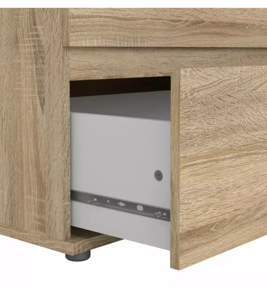 Cassettiere- Cassettiera doppia "nova" con 6 cassetti colore rovere, 153,4x50x83,7 cm