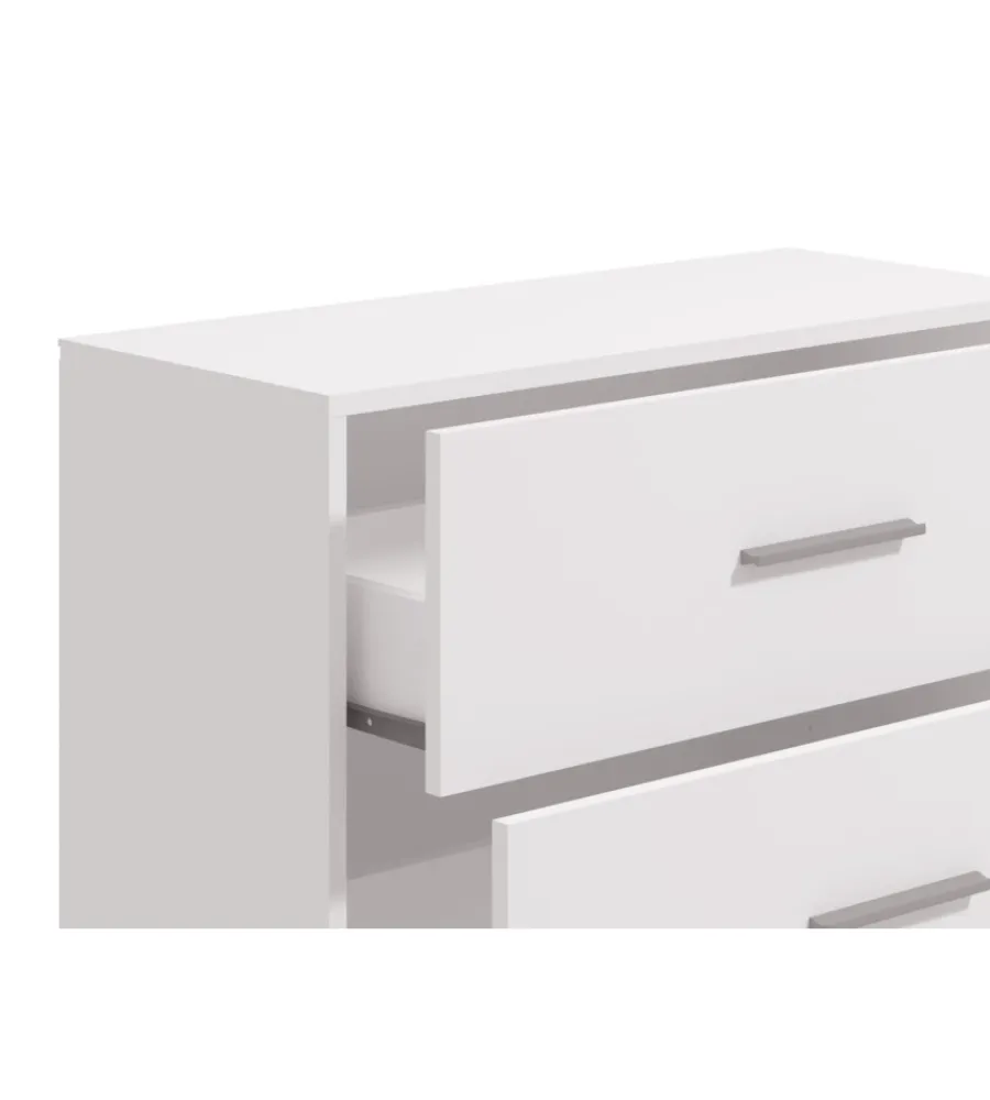 Cassettiere-BellaHome Cassettiera "girona" 3 cassetti bianca opaca, 80,5x33x80,5 cm