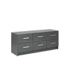 Cassettiere|Cassettiera grigia con 6 cassetti, 121,8x40x50,8 cm