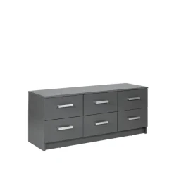 Cassettiere|Cassettiera grigia con 6 cassetti, 121,8x40x50,8 cm