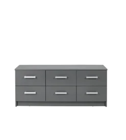 Cassettiere|Cassettiera grigia con 6 cassetti, 121,8x40x50,8 cm
