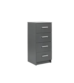 Discount Cassettiera grigia con 4 cassetti, 41,2x40x91,5 cm Cassettiere