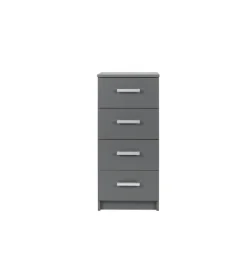 Discount Cassettiera grigia con 4 cassetti, 41,2x40x91,5 cm Cassettiere