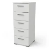 Cassettiere- Cassettiera "izzy" 5 cassetti quercia e bianco opaco, 39,8x41,9x101,8 cm