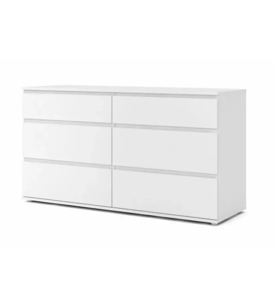 Cassettiere- Cassettiera "nova" con 6 cassetti bianca, 153x83x50 cm