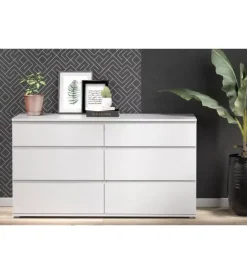 Cassettiere- Cassettiera "nova" con 6 cassetti bianca, 153x83x50 cm