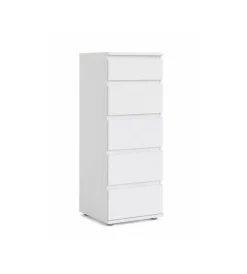 Cassettiere|Cassettiera "nova" con 5 cassetti bianco, 40x106x40 cm