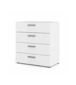 Cassettiere|Cassettiera "pepe" bianca con 4 cassetti, 80x68x40 cm