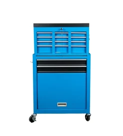 Easy System Officina E Garage|Cassettiera porta attrezzi in metallo con ruote e cassettiera movibile 61,6x33x108,2 cm