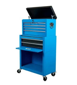 Easy System Officina E Garage|Cassettiera porta attrezzi in metallo con ruote e cassettiera movibile 61,6x33x108,2 cm