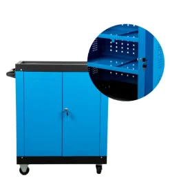 Easy System Officina E Garage|Cassettiera porta attrezzi 3 ripiani con ruote e maniglia 65x38x72 cm