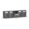 Officina E Garage|Cassettiera porta minuteria fami "visual box" 5 cassetti in plastica antracite 60x14x16,8 cm