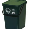 Cassonetto in plastica con coperchio per raccolta differenziata - verde da 10 litri. Ordine E Sistemazione
