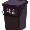 Ordine E Sistemazione-ART PLAST Cassonetto in plastica marrone con coperchio per raccolta differenziata, 10 lt