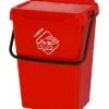 ART PLAST Raccolta Differenziata|Cassonetto in plastica rossa con coperchio per raccolta differenziata, 35 lt