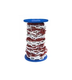 Sistemi Di Fissaggio|Catena genovese maglia lunga saldata ø 5 mm. in acciaio bianco/rosso 30 mt.