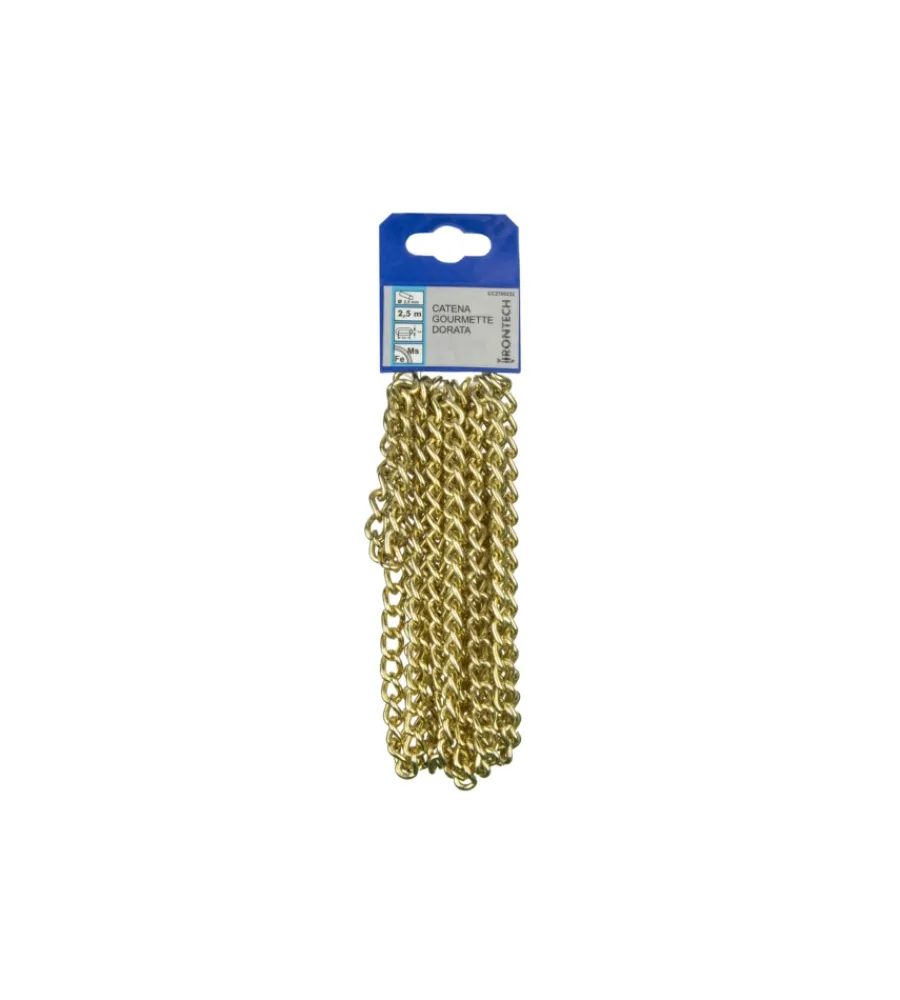 Sistemi Di Fissaggio|Catena groumette pretagliata ø 2,5 mm. in acciaio ottonato 2,5 mt.