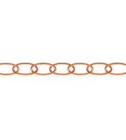 Sistemi Di Fissaggio- Catena ornamentale ovale ø 2,8 mm. in acciaio ramato 15 mt.