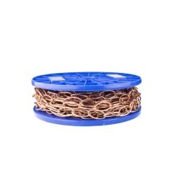 Sistemi Di Fissaggio- Catena ornamentale ovale ø 2,8 mm. in acciaio ramato 15 mt.
