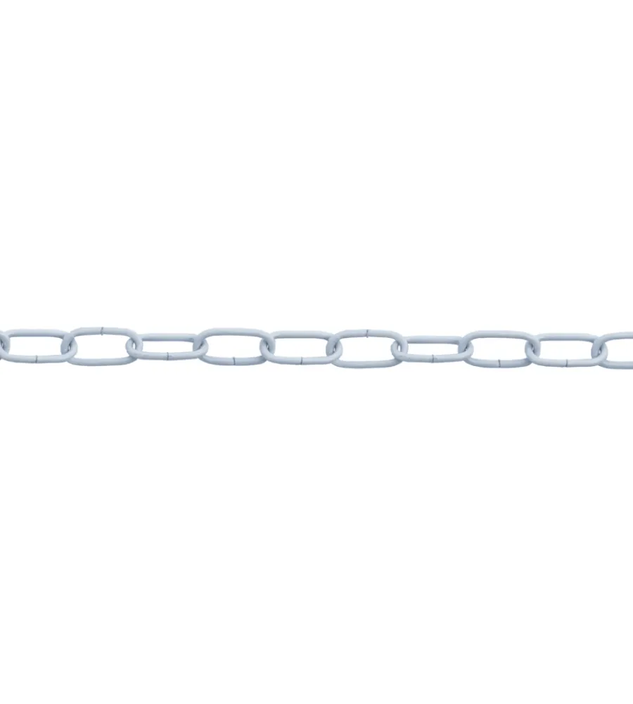 Sistemi Di Fissaggio- Catena ovale pretagliata ø 2,5 mm. in acciaio bianco 2,5 mt.