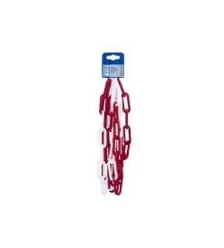 Sistemi Di Fissaggio- Catena segnaletica pretagliata ø 6 mm. in plastica bianco/rosso 2,5 mt.