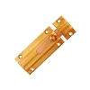 Ferramenta Per Mobili E Infissi- Catenaccio sagomato in ottone lucido 60 mm. con contropiastra