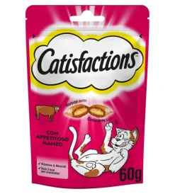 Hot Catisfaction - snack per gatti manzo 60 gr Alimenti Secco Gatto