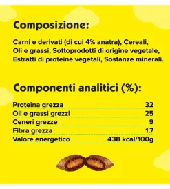 Alimenti Secco Gatto|Catisfaction - snack per gatti anatra 60 gr