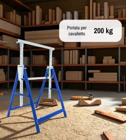 Cavalletti|Cavalletto da lavoro easy system con portata massima 200 kg 68x58xh80/130 cm