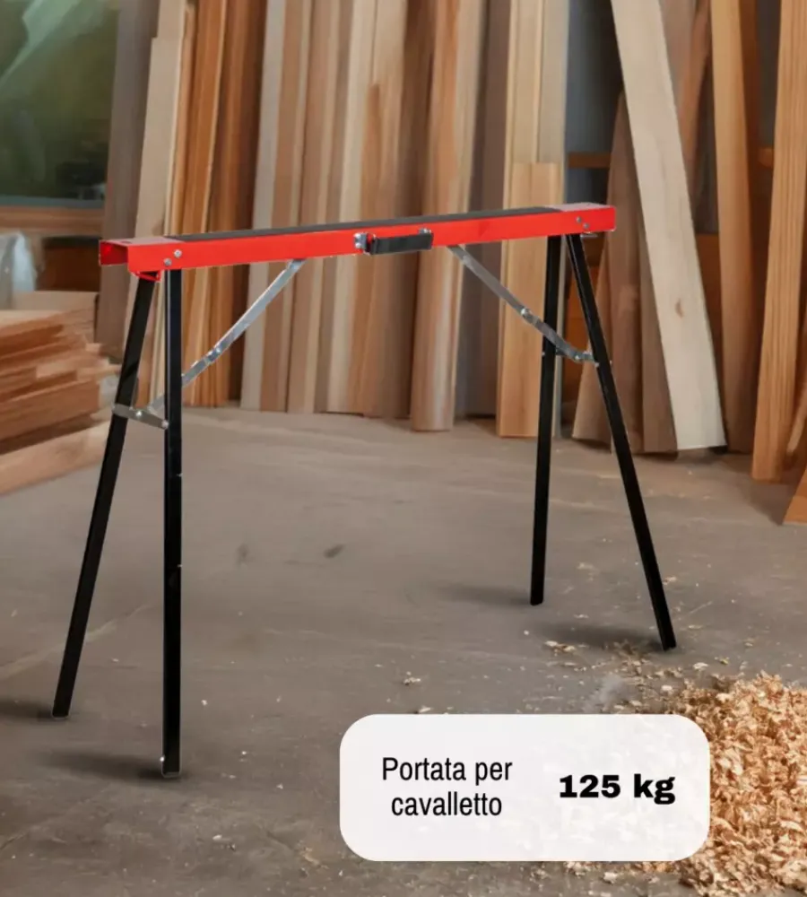 Cavalletti- Cavalletto da lavoro pieghevole easy system con maniglia con portata 125 kg 99,8x39,2xh80 cm