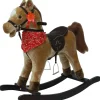 Giochi E Casette Bimbo|Cavallo a dondolo per bambini con suoni, marrone chiaro