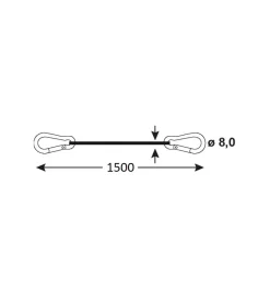 Online Cavo elastico ø 8 x 1500 mm. con ganci in alluminio a moschettone 2 pz. Sistemi Di Fissaggio