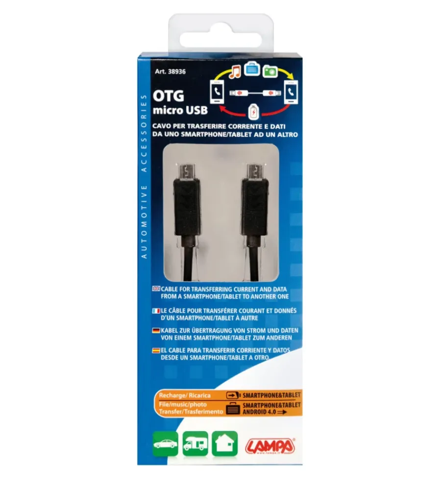 Elettrico- Cavo otg micro usb > micro usb - 30 cm - nero 38936