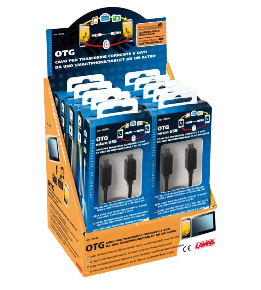 Elettrico- Cavo otg micro usb > micro usb - 30 cm - nero 38936