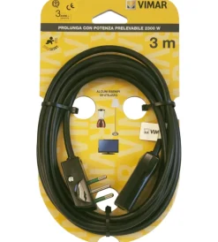 Prolunghe-Vimar Cavo prolunga 3 metri nero 3g0,75+spinapiatta - .