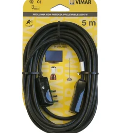 Vimar Prolunghe|Cavo prolunga 5 metri nero 3g0,75+spinapiatta - .