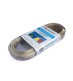 Sistemi Di Fissaggio- Cavo stendibiancheria ø 5 mm. in acciaio ottonato rivestito pvc trasparente 20 mt.