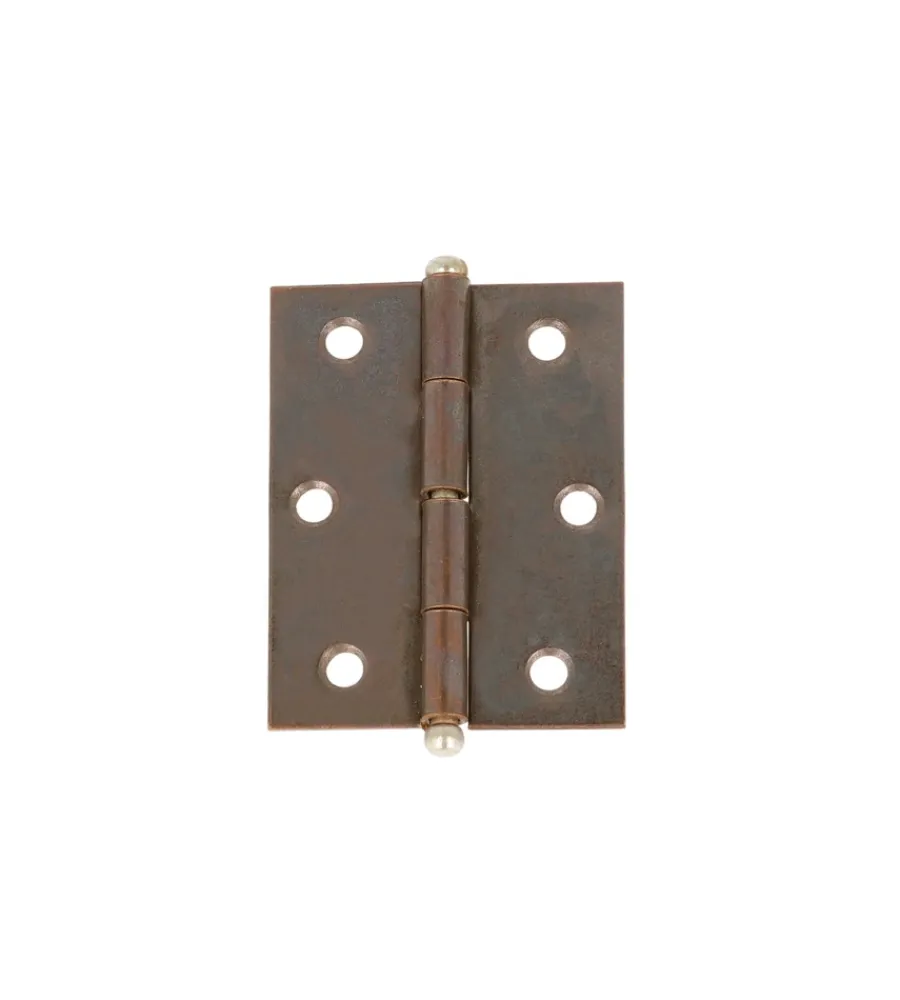 Ferramenta Per Mobili E Infissi- Cerniere con spina a levare in ferro bronzato 35x40 mm. 2 pz.
