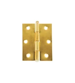 Ferramenta Per Mobili E Infissi- Cerniere con spina a levare in ferro ottonato 40x50 mm. 2 pz.