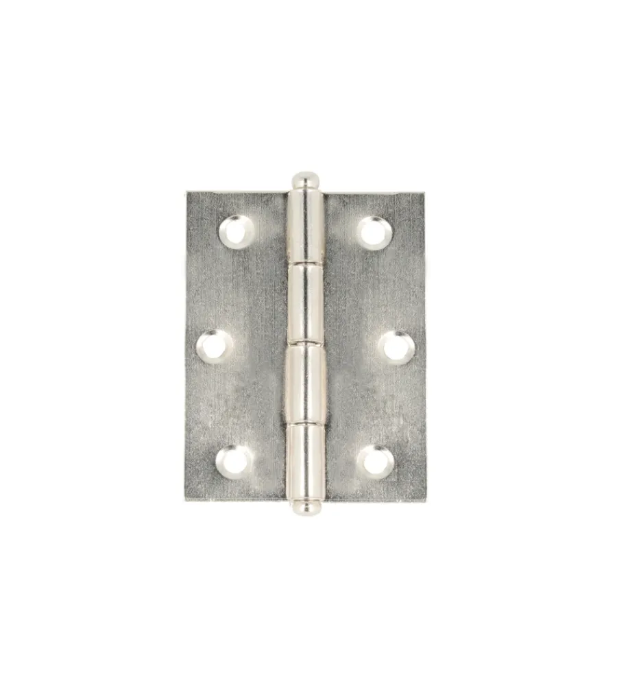 Ferramenta Per Mobili E Infissi- Cerniere con spina a levare in ferro nichelato 35x40 mm. 2 pz.
